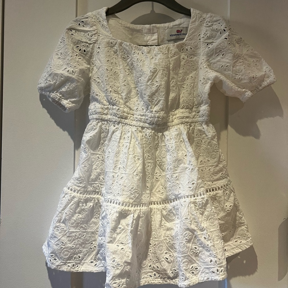 Vineyard Vines White Eyelet Kids Dress